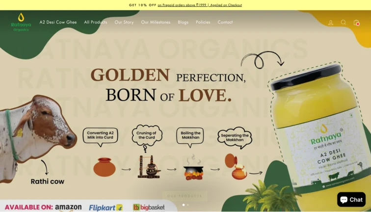 Ratnaya Organics - Shopify Speed Optimization