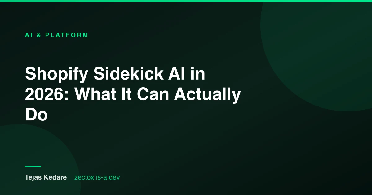 Shopify Sidekick AI in 2026