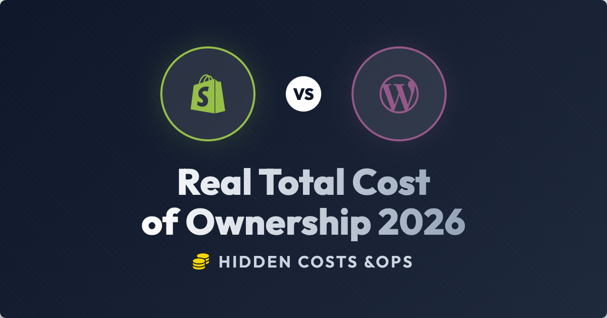 Shopify vs WooCommerce TCO 2026 Comparison